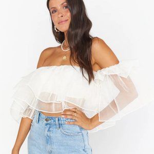Show Me Your MuMu Rossella White Ruffle Top